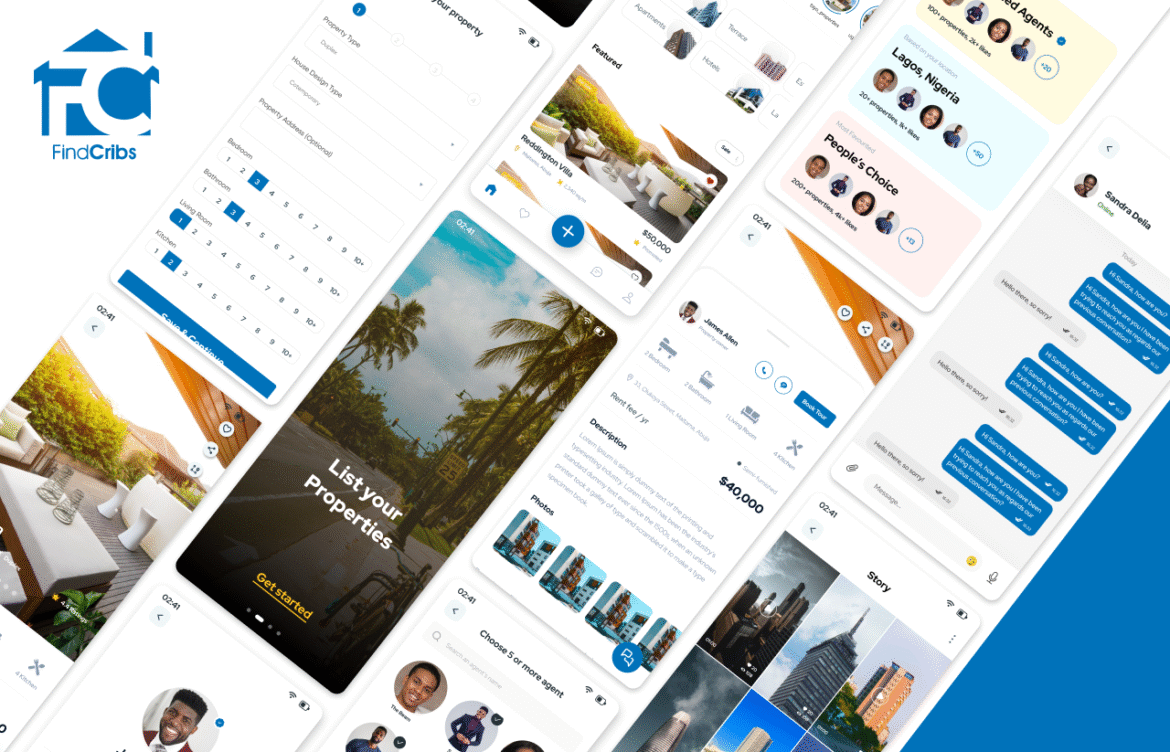 FindCribs Mobile UI Design